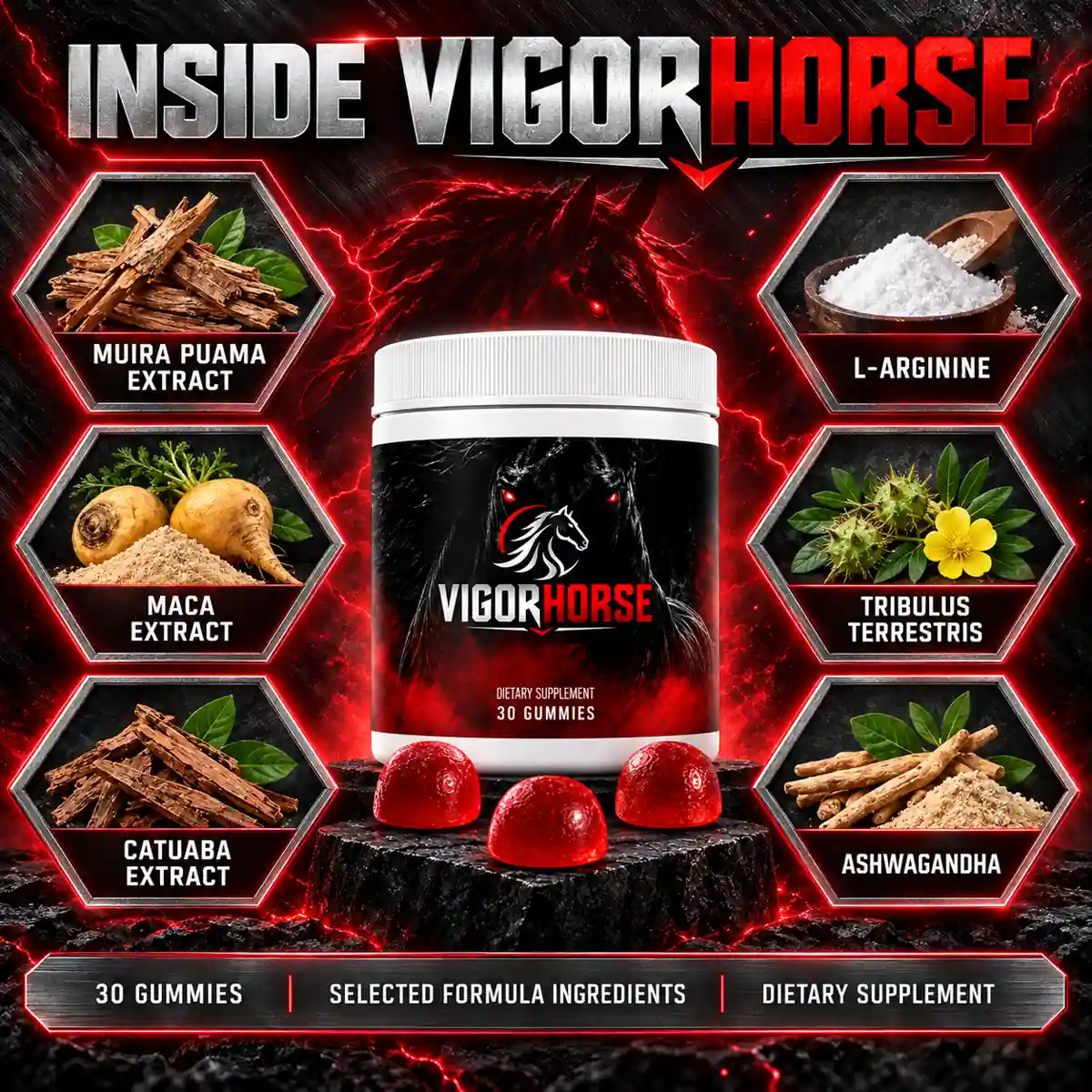 The seller's Inside VigorHorse graphic showing six of the nine names